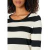 imageAmazon Essentials Womens LongSleeve Lightweight Crewneck Sweater Available in Plus SizeBlack Oatmeal Heather Rugby Stripe
