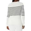 imageAmazon Essentials Womens LongSleeve Lightweight Crewneck Sweater Available in Plus SizeBlack White Placed Stripe