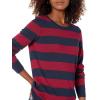 imageAmazon Essentials Womens LongSleeve Lightweight Crewneck Sweater Available in Plus SizeBurgundy Navy Rugby Stripe