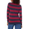 imageAmazon Essentials Womens LongSleeve Lightweight Crewneck Sweater Available in Plus SizeBurgundy Navy Rugby Stripe