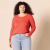 imageAmazon Essentials Womens LongSleeve Lightweight Crewneck Sweater Available in Plus SizeCoral Pink