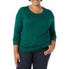 imageAmazon Essentials Womens LongSleeve Lightweight Crewneck Sweater Available in Plus SizeDark Green