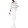 imageAmazon Essentials Womens LongSleeve Lightweight Crewneck Sweater Available in Plus SizeLight Grey Heather Stripe