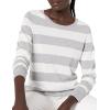 imageAmazon Essentials Womens LongSleeve Lightweight Crewneck Sweater Available in Plus SizeLight Grey Heather Stripe