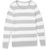 imageAmazon Essentials Womens LongSleeve Lightweight Crewneck Sweater Available in Plus SizeLight Grey Heather Stripe