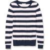 imageAmazon Essentials Womens LongSleeve Lightweight Crewneck Sweater Available in Plus SizeNavy White Rugby Stripe