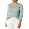 imageAmazon Essentials Womens LongSleeve Lightweight Crewneck Sweater Available in Plus SizeSage Green Heather