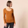 imageAmazon Essentials Womens LongSleeve Sweater Fine Gauge Stretch Scoop Neck Available in Plus SizesDark Caramel