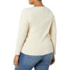 imageAmazon Essentials Womens LongSleeve Sweater Fine Gauge Stretch Scoop Neck Available in Plus SizesSand Heather