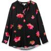 imageAmazon Essentials Womens LongSleeve Woven BlouseBlack Pink Floral
