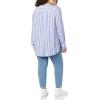 imageAmazon Essentials Womens LongSleeve Woven BlouseBlue Stripe