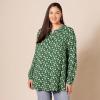 imageAmazon Essentials Womens LongSleeve Woven BlouseGreen Floral