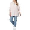 imageAmazon Essentials Womens LongSleeve Woven BlousePink White Vertical Stripe