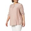 imageAmazon Essentials Womens LongSleeve Woven BlouseTerracotta French Stripe