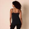 imageAmazon Essentials Womens Maternity Nursing Friendly Camisole with Adjustable Straps and Builtin Shelf Bra Pack of 2Black Stripe