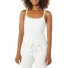 imageAmazon Essentials Womens Maternity Nursing Friendly Camisole with Adjustable Straps and Builtin Shelf Bra Pack of 2BlackWhite