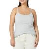 imageAmazon Essentials Womens Maternity Nursing Friendly Camisole with Adjustable Straps and Builtin Shelf Bra Pack of 2Light Grey Heather