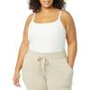 imageAmazon Essentials Womens Maternity Nursing Friendly Camisole with Adjustable Straps and Builtin Shelf Bra Pack of 2White