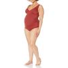 imageAmazon Essentials Womens Maternity VNeck SwimsuitBrick Red