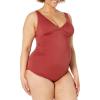 imageAmazon Essentials Womens Maternity VNeck SwimsuitBrick Red