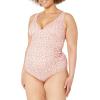 imageAmazon Essentials Womens Maternity VNeck SwimsuitPale Peach Micro Floral