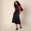 imageAmazon Essentials Womens MidRise Aline Cotton Sateen Tiered Midi Skirt Top Sold SeparatelyBlack