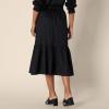 imageAmazon Essentials Womens MidRise Aline Cotton Sateen Tiered Midi Skirt Top Sold SeparatelyBlack