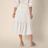 imageAmazon Essentials Womens MidRise Aline Cotton Sateen Tiered Midi Skirt Top Sold SeparatelyWhite