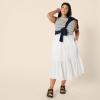 imageAmazon Essentials Womens MidRise Aline Cotton Sateen Tiered Midi Skirt Top Sold SeparatelyWhite