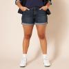 imageAmazon Essentials Womens MidRise Slim Fit 4quot Denim ShortsDark Denim