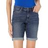 imageAmazon Essentials Womens MidRise Slim fit Denim Bermuda Shorts with PocketsDark Denim