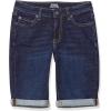imageAmazon Essentials Womens MidRise Slim fit Denim Bermuda Shorts with PocketsDark Wash