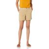 imageAmazon Essentials Womens MidRise SlimFit 5 Inch Inseam Khaki Short Available in Straight and Curvy FitsKhaki Brown