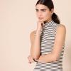 imageAmazon Essentials Womens MockNeck SlimFit RibKnit Sleeveless Top Pack of 2BlackFrench Stripe