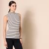 imageAmazon Essentials Womens MockNeck SlimFit RibKnit Sleeveless Top Pack of 2BlackFrench Stripe