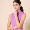 imageAmazon Essentials Womens MockNeck SlimFit RibKnit Sleeveless Top Pack of 2PurpleWhite