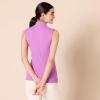imageAmazon Essentials Womens MockNeck SlimFit RibKnit Sleeveless Top Pack of 2PurpleWhite