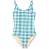 imageAmazon Essentials Womens OnePiece Coverage Swimsuit Available in Plus SizeBlue Green Gingham