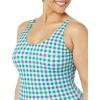 imageAmazon Essentials Womens OnePiece Coverage Swimsuit Available in Plus SizeBlue Green Gingham