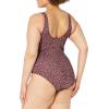 imageAmazon Essentials Womens OnePiece Coverage Swimsuit Available in Plus SizeBrick Red Leopard