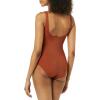 imageAmazon Essentials Womens OnePiece Coverage Swimsuit Available in Plus SizeBrown