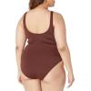 imageAmazon Essentials Womens OnePiece Coverage Swimsuit Available in Plus SizeDeep Brown