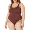 imageAmazon Essentials Womens OnePiece Coverage Swimsuit Available in Plus SizeDeep Brown