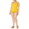 imageAmazon Essentials Womens OnePiece Coverage Swimsuit Available in Plus SizeGolden Yellow