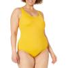 imageAmazon Essentials Womens OnePiece Coverage Swimsuit Available in Plus SizeGolden Yellow