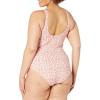 imageAmazon Essentials Womens OnePiece Coverage Swimsuit Available in Plus SizePale Peach Micro Floral