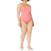 imageAmazon Essentials Womens OnePiece Coverage Swimsuit Available in Plus SizeSalmon Pink