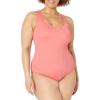 imageAmazon Essentials Womens OnePiece Coverage Swimsuit Available in Plus SizeSalmon Pink