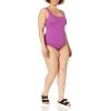imageAmazon Essentials Womens OnePiece Coverage Swimsuit Available in Plus SizeViolet