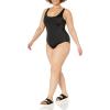 imageAmazon Essentials Womens OnePiece Coverage Swimsuit Available in Plus SizeWashed Black